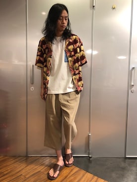 「reyn spooner（レインスプーナー）のアイテム」を使った、藤瀬さん（メンズ・180cm）の夏コーディネート