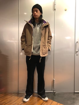 「RAGEBLUE（レイジブルー）のアイテム（マウンテンパーカー）」を使った、藤瀬さん（メンズ・180cm）の秋コーディネート