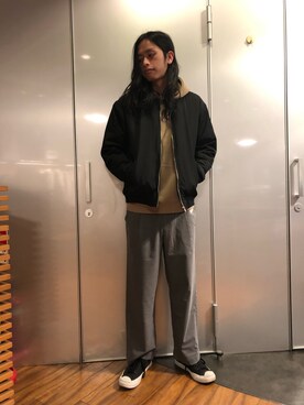 「RAGEBLUE（レイジブルー）のアイテム（その他アウター）」を使った、藤瀬さん（メンズ・180cm）の冬コーディネート