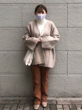 「秋のカフェオレコーデ」｜「アイテム（その他アウター）」を使った、udon(23)さん（レディース・152cm）の秋コーディネート