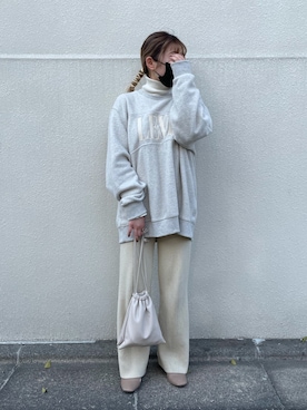 「select MOCA（セレクトモカ）のアイテム（セットアップ）」を使った、udon(23)さん（レディース・152cm）の春コーディネート