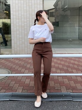 udon(23)さんの「LACOSTE / ロゴ クルーネックT シャツ」を使ったコーディネート