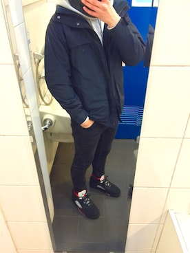 「THE NORTH FACE（ザノースフェイス）のアイテム（ミリタリージャケット）」を使った、まおさん（メンズ・173cm）の冬コーディネート