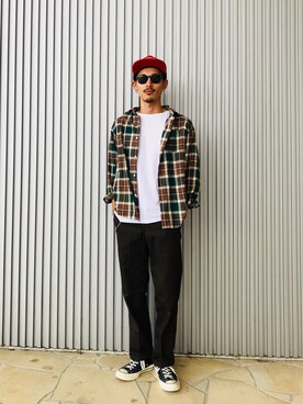 Champion チャンピオン ヘビーウェイトtシャツ 5分袖 を使ったメンズ人気ファッションコーディネート Wear