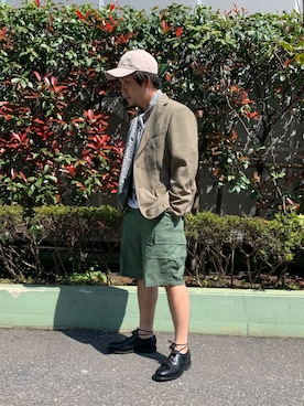 「SHARE PARK（シェアパーク）のアイテム」を使った、obashigeさん（メンズ・168cm）の春コーディネート