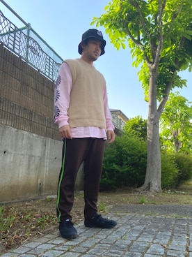 「SHARE PARK（シェアパーク）のアイテム」を使った、obashigeさん（メンズ・168cm）の春コーディネート