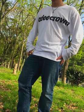 「Rodeo Crowns（ロデオクラウンズ）のアイテム（Tシャツ/カットソー）」を使った、ゆうやさん（メンズ・170cm）の春コーディネート