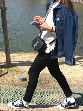 「GRL（グレイル）のアイテム（デニムジャケット）」を使った、canさん（レディース・156cm）の春コーディネート
