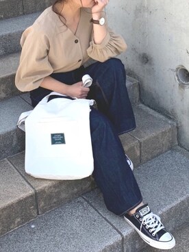 「PairPair（ペアペア）のアイテム（バッグ）」を使った、canさん（レディース・156cm）の春コーディネート