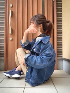 「GRL（グレイル）のアイテム（デニムジャケット）」を使った、canさん（レディース・156cm）の春コーディネート