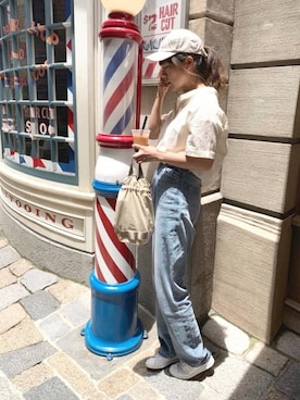 「Fone（エフワン）のアイテム」を使った、canさん（レディース・156cm）の夏コーディネート