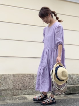 「Fone（エフワン）のアイテム」を使った、canさん（レディース・156cm）の夏コーディネート