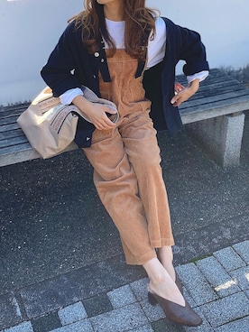 「やっぱりストリートが好き」｜「アイテム（サロペット/オーバーオール）」を使った、canさん（レディース・156cm）の秋コーディネート