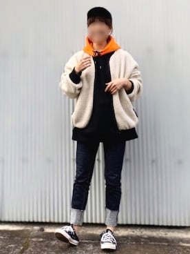 「SNIDEL（スナイデル）のアイテム（キャップ）」を使った、canさん（レディース・156cm）の冬コーディネート