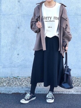 「バレンタインデートスタイル」｜「アイテム（その他アウター）」を使った、canさん（レディース・156cm）の冬コーディネート