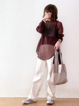 「ANNE KLEIN（アンクライン）のアイテム」を使った、canさん（レディース・156cm）の春コーディネート