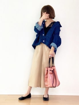 「THE DAY（ザデイ）のアイテム」を使った、canさん（レディース・156cm）の春コーディネート