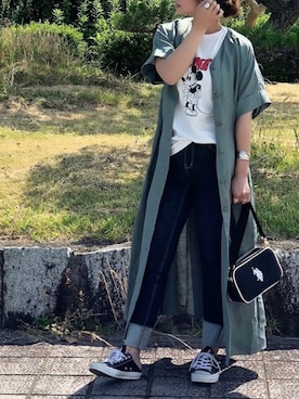 「ミッキーT」｜「アイテム（ワンピース/ドレス）」を使った、canさん（レディース・156cm）の夏コーディネート