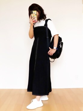 「アイテム（ジャンパースカート）」を使った、canさん（レディース・156cm）の夏コーディネート