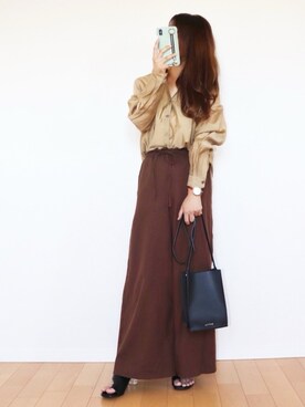「アイテム（腕時計、ブラウン系）」を使った、canさん（レディース・156cm）の夏コーディネート