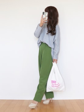 「Traditional Weatherwear（トラディショナルウェザーウェア）のMARCHE BAG MINI（トートバッグ）」を使った、canさん（レディース・156cm）の秋コーディネート