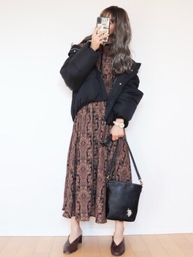 「アイテム（ダウンジャケット/コート）」を使った、canさん（レディース・156cm）の秋コーディネート