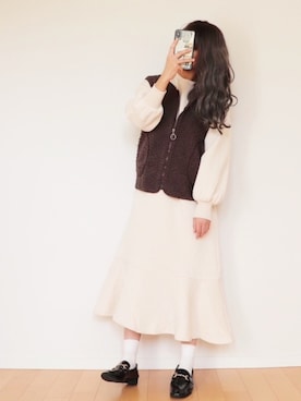 「裏起毛ワンピース」｜canさん（レディース・156cm）の秋コーディネート