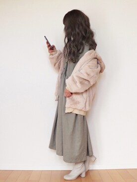 「sakishimatokyo（サキシマトーキョー）のアイテム（ブルゾン）」を使った、canさん（レディース・156cm）の冬コーディネート