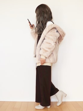 「sakishimatokyo（サキシマトーキョー）のアイテム（ブルゾン）」を使った、canさん（レディース・156cm）の冬コーディネート
