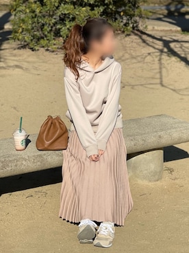 「URBAN RESEARCH Sonny Label（アーバンリサーチサニーレーベル）のポンチルーズパーカー2（Tシャツ/カットソー）」を使った、canさん（レディース・156cm）の冬コーディネート