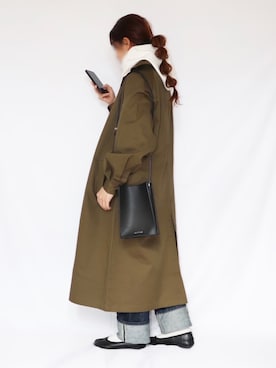 「sakishimatokyo（サキシマトーキョー）のアイテム（チェスターコート）」を使った、canさん（レディース・156cm）の冬コーディネート
