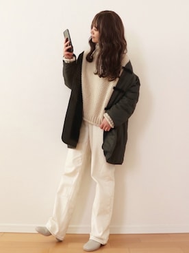「sakishimatokyo（サキシマトーキョー）のアイテム（ブルゾン）」を使った、canさん（レディース・156cm）の冬コーディネート