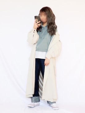 「アイテム（パーカー）」を使った、canさん（レディース・156cm）の冬コーディネート