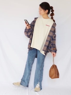 「CITRINE Chakra（シトリンチャクラ）のアイテム（ジャケット/アウター）」を使った、canさん（レディース・156cm）の冬コーディネート