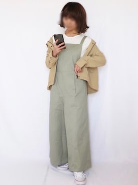 「春めきシューズ」｜「アイテム（オールインワン・サロペット）」を使った、canさん（レディース・156cm）の春コーディネート