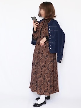 「sakishimatokyo（サキシマトーキョー）のアイテム（デニムジャケット）」を使った、canさん（レディース・156cm）の春コーディネート