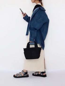 「ap retro（アプレトロ）のアイテム（デニムジャケット）」を使った、canさん（レディース・156cm）の春コーディネート