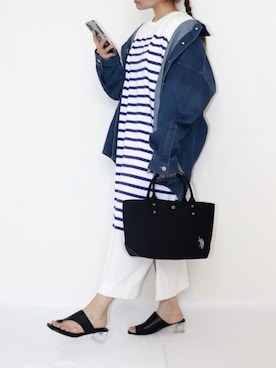 「ap retro（アプレトロ）のアイテム（デニムジャケット）」を使った、canさん（レディース・156cm）の春コーディネート