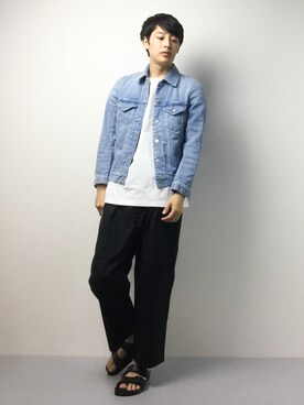 「STUDIOUS（ステュディオス）のアイテム（デニムジャケット）」を使った、togiさん（メンズ・170cm）の春コーディネート