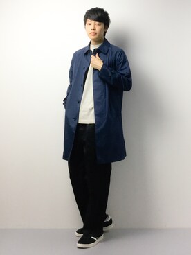 「BEAMS（ビームス）のアイテム（ステンカラーコート）」を使った、togiさん（メンズ・170cm）の夏コーディネート
