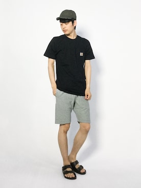 「Carhartt WIP（カーハートダブリューアイピー）のアイテム（トップス）」を使った、togiさん（メンズ・170cm）の夏コーディネート