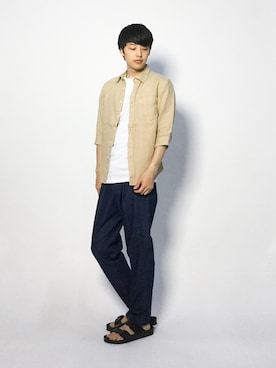 「SHIPS JET BLUE（シップスジェットブルー）のアイテム（シャツ/ブラウス）」を使った、togiさん（メンズ・170cm）の夏コーディネート
