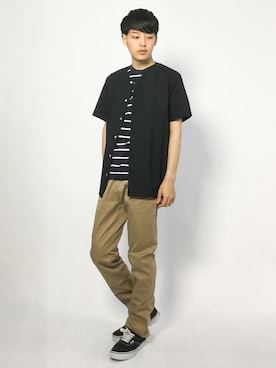 「417 EDIFICE（フォーワンセブンエディフィス）のアイテム（チノパンツ）」を使った、togiさん（メンズ・170cm）の夏コーディネート