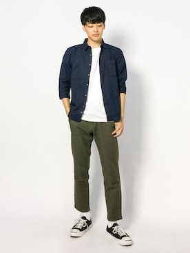 「417 EDIFICE（フォーワンセブンエディフィス）のアイテム（チノパンツ）」を使った、togiさん（メンズ・170cm）の夏コーディネート