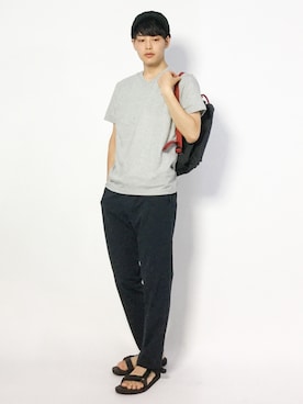 「HILFIGER DENIM（ヒルフィガーデニム）のアイテム（Tシャツ/カットソー）」を使った、togiさん（メンズ・170cm）の夏コーディネート