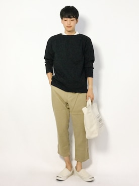 「TOMMY HILFIGER（トミーヒルフィガー）のアイテム（チノパンツ）」を使った、togiさん（メンズ・170cm）の夏コーディネート