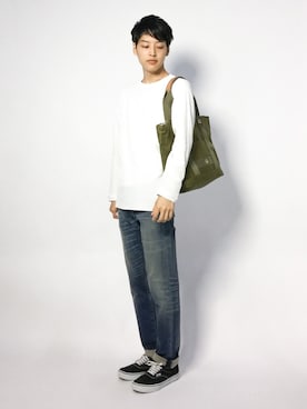「FRED PERRY（フレッドペリー）のアイテム（トートバッグ）」を使った、togiさん（メンズ・170cm）の夏コーディネート