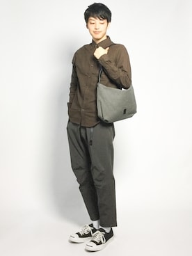 「tobiuo（トビウオ）のアイテム（バッグ）」を使った、togiさん（メンズ・170cm）の秋コーディネート