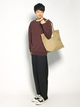 「koe（コエ）のアイテム（スウェット）」を使った、togiさん（メンズ・170cm）の秋コーディネート