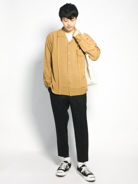 オープンカラーシャツ長袖 を使ったショップスタッフのメンズ人気ファッションコーディネート Wear
